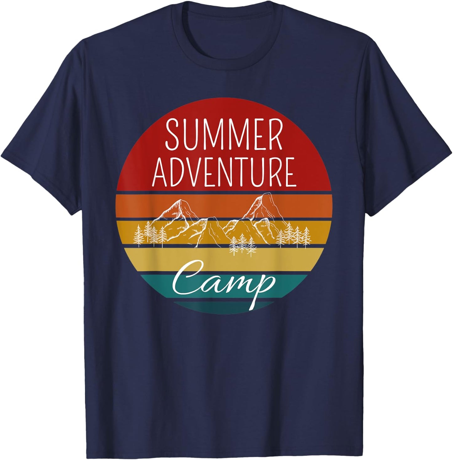 Summer Adventure Camp Mountains Scout Scouting Hiking T-Shirt - T-Shirt | Navy