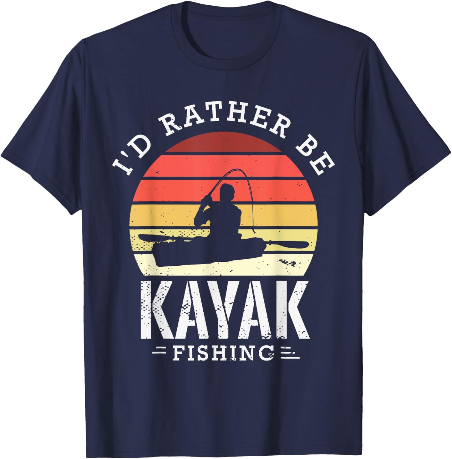 I'd rather be kayak fishing funny fishing gear gift T-Shirt - T-Shirt | Navy