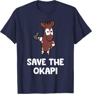 Save The Okapi T-Shirt - T-Shirt | Navy