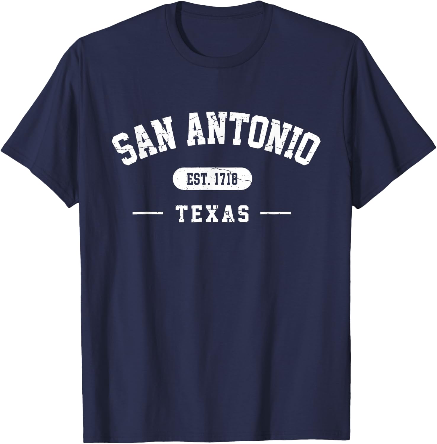 San Antonio Texas Est 1718 Vintage Retro Athletic Style T-Shirt - T-Shirt | Navy