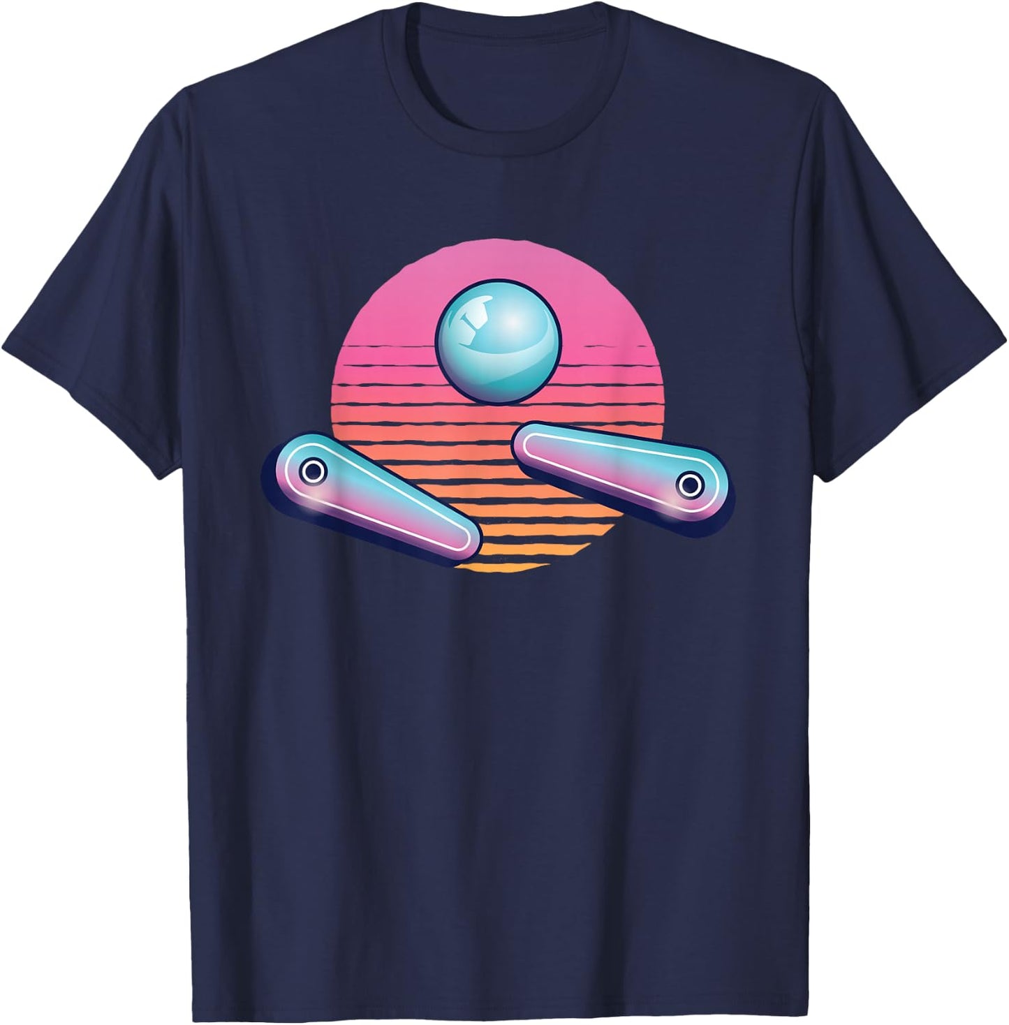Pinball Arcade Game Machine 80s Retro Gamer Vintage Gaming T-Shirt - T-Shirt | Navy