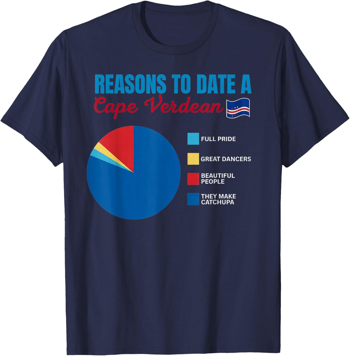 Reasons to Date A Cabo Verde Flag Pride Verdian Cape Verde T-Shirt - T-Shirt | Navy