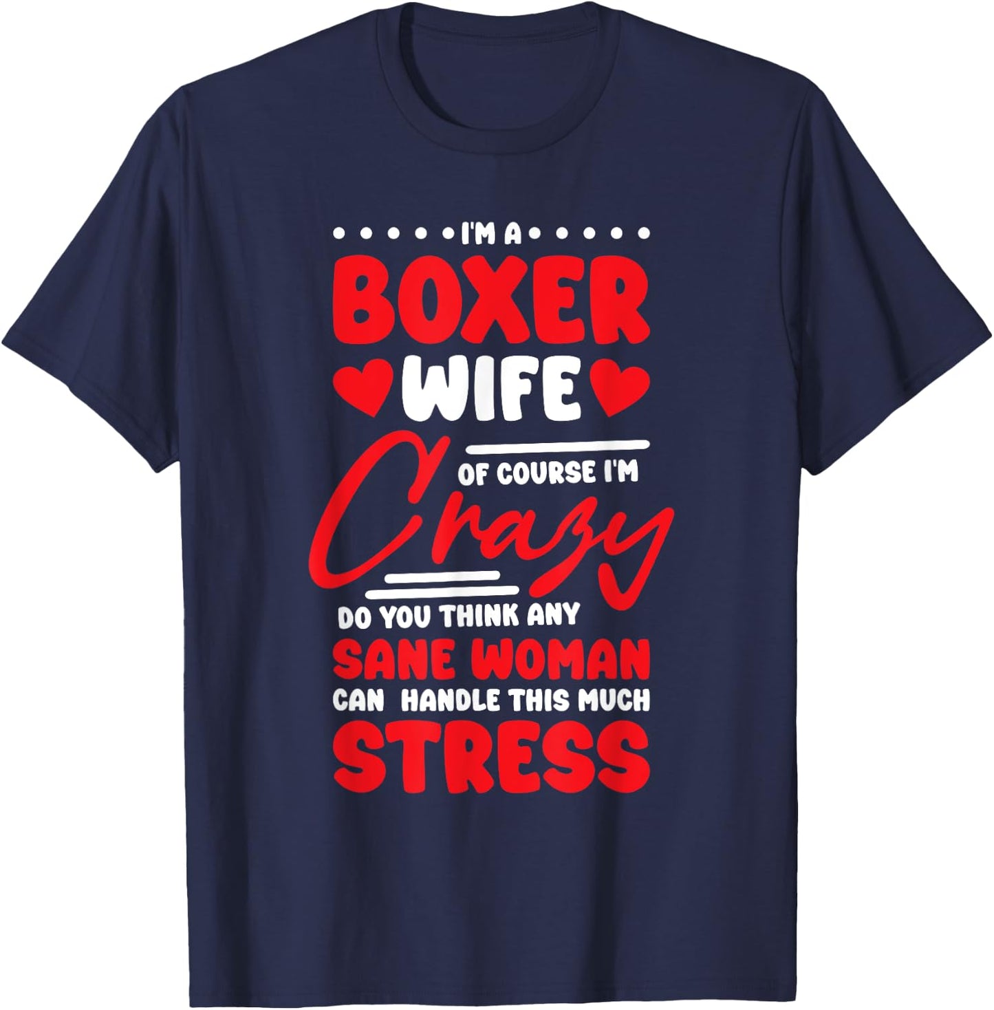 Boxer Wife Design Boxing Trainer and Boxing Lover T-Shirt - T-Shirt | Navy