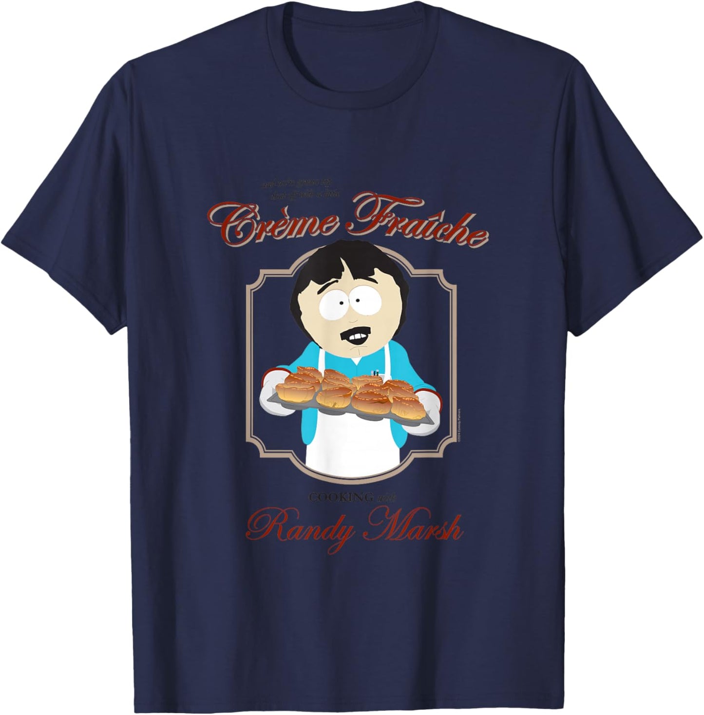 South Park Cartoon Series Randy Marsh Kocht Creme Fraiche T-Shirt - T-Shirt | Navy