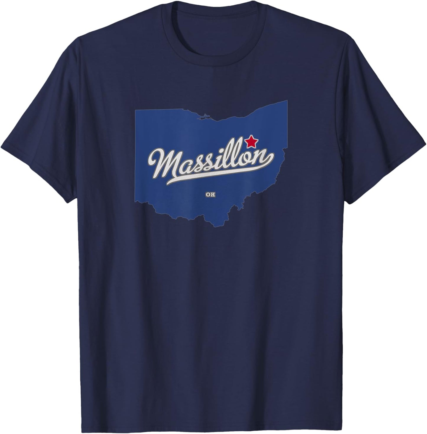 Massillon Ohio OH Map T-Shirt - T-Shirt | Navy