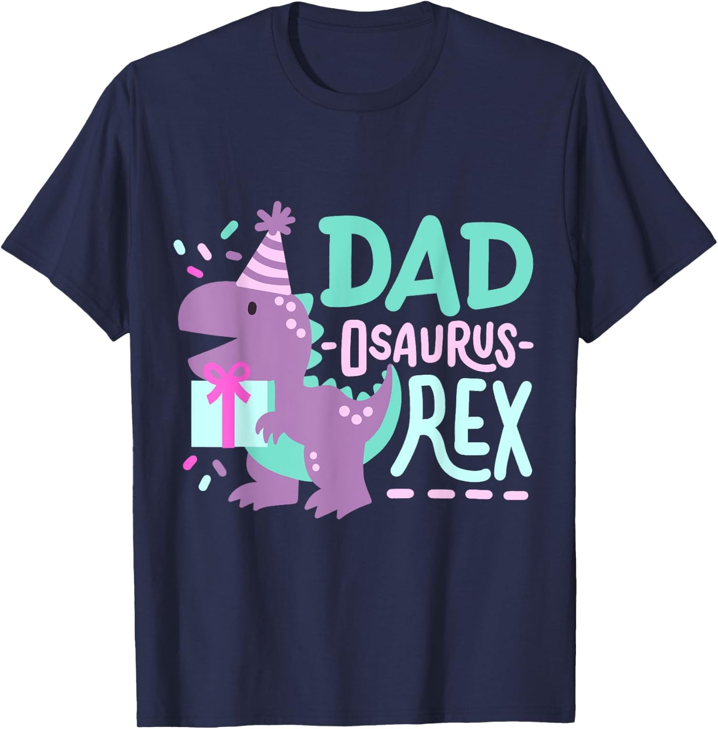 Dinosaur Birthday Dad Osaurus T Rex Family Matching Party T-Shirt - T-Shirt | Navy