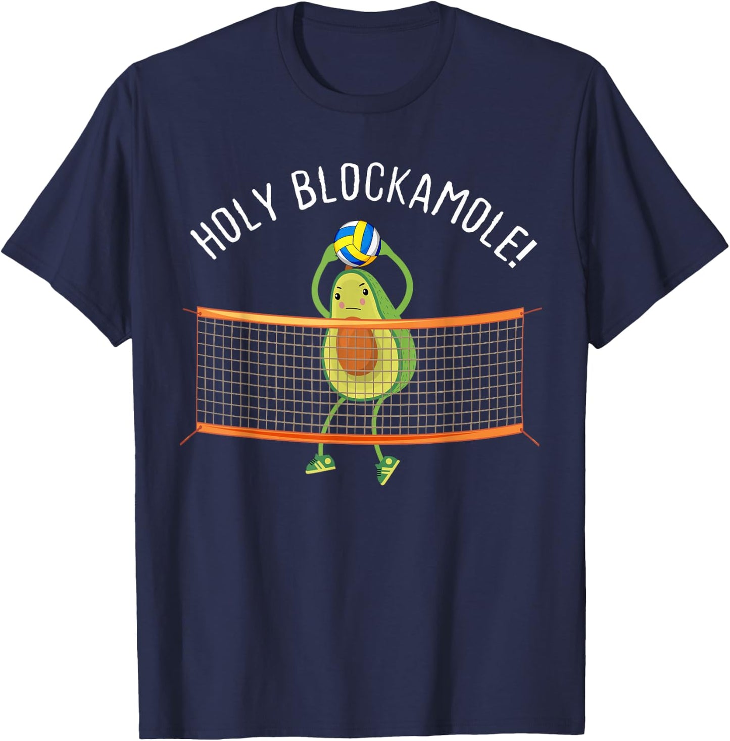 Holy Blockamole Volleyball Cute Funny Small T-Shirt - T-Shirt | Navy