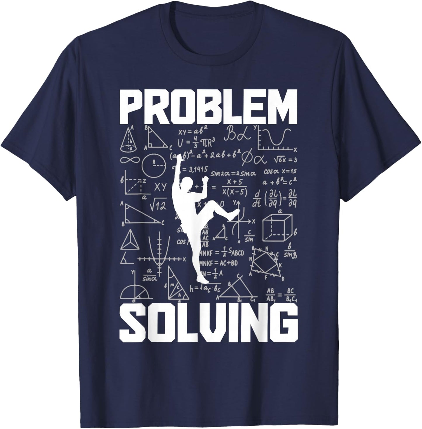 Climbing Bouldering Problem Solving Climber Boulderer T-Shirt - T-Shirt | Navy
