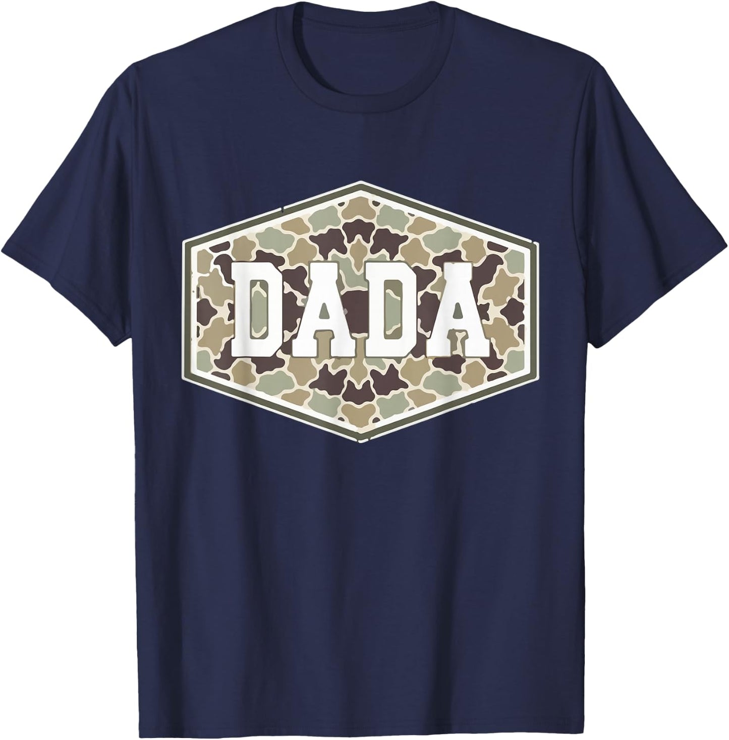 Vintage Camouflage Dada Fatherhood Camo Family Fathers Day T-Shirt - T-Shirt | Navy