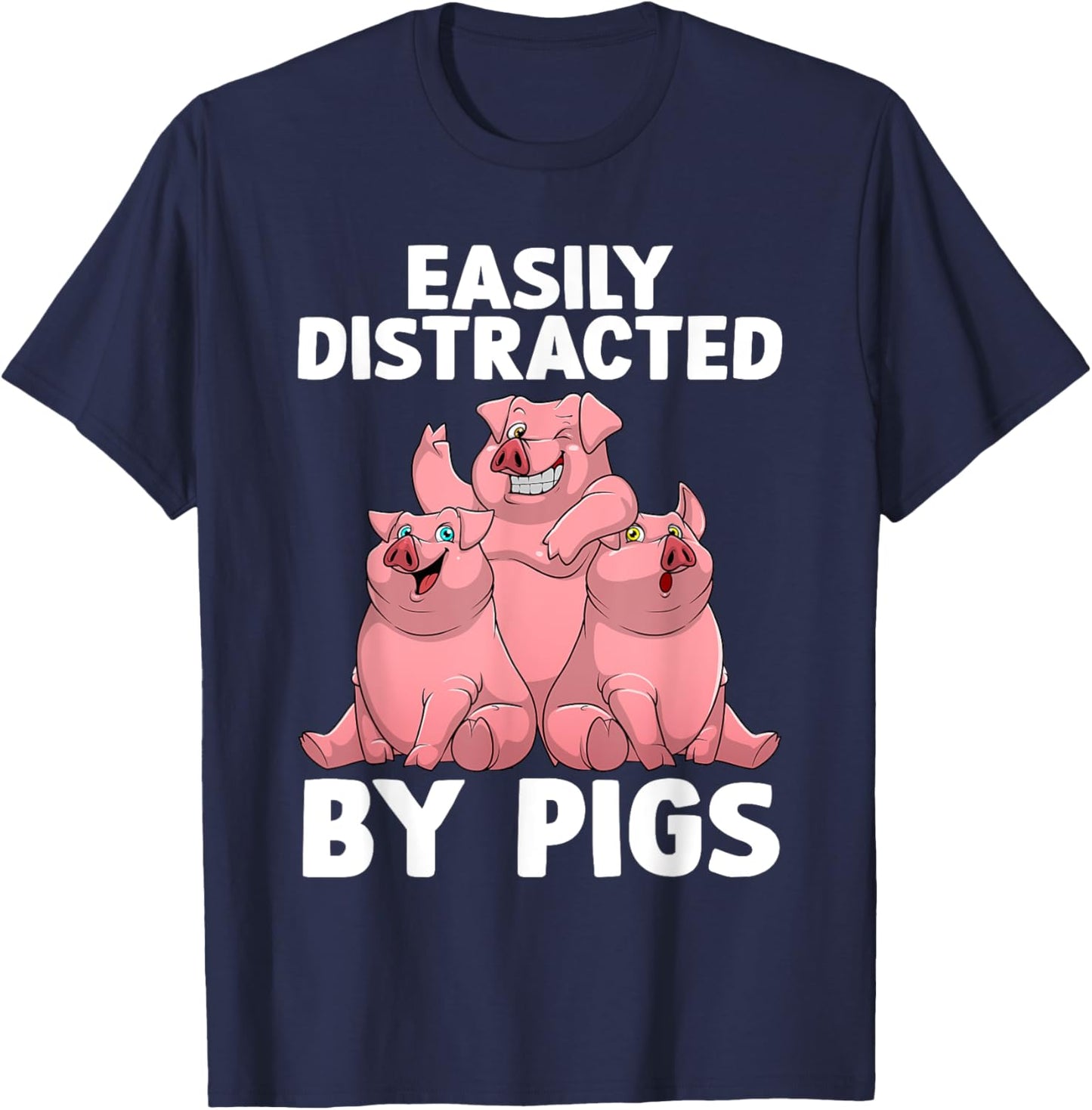 Funny Pig Design Women Kids Farm Animal Pig Lovers T-Shirt - T-Shirt | Navy