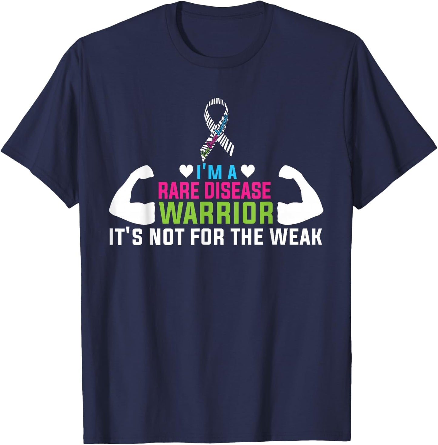 Rare Disease Awareness Day 2026 Rare Genes Zebra Ribbon T-Shirt - T-Shirt | Navy