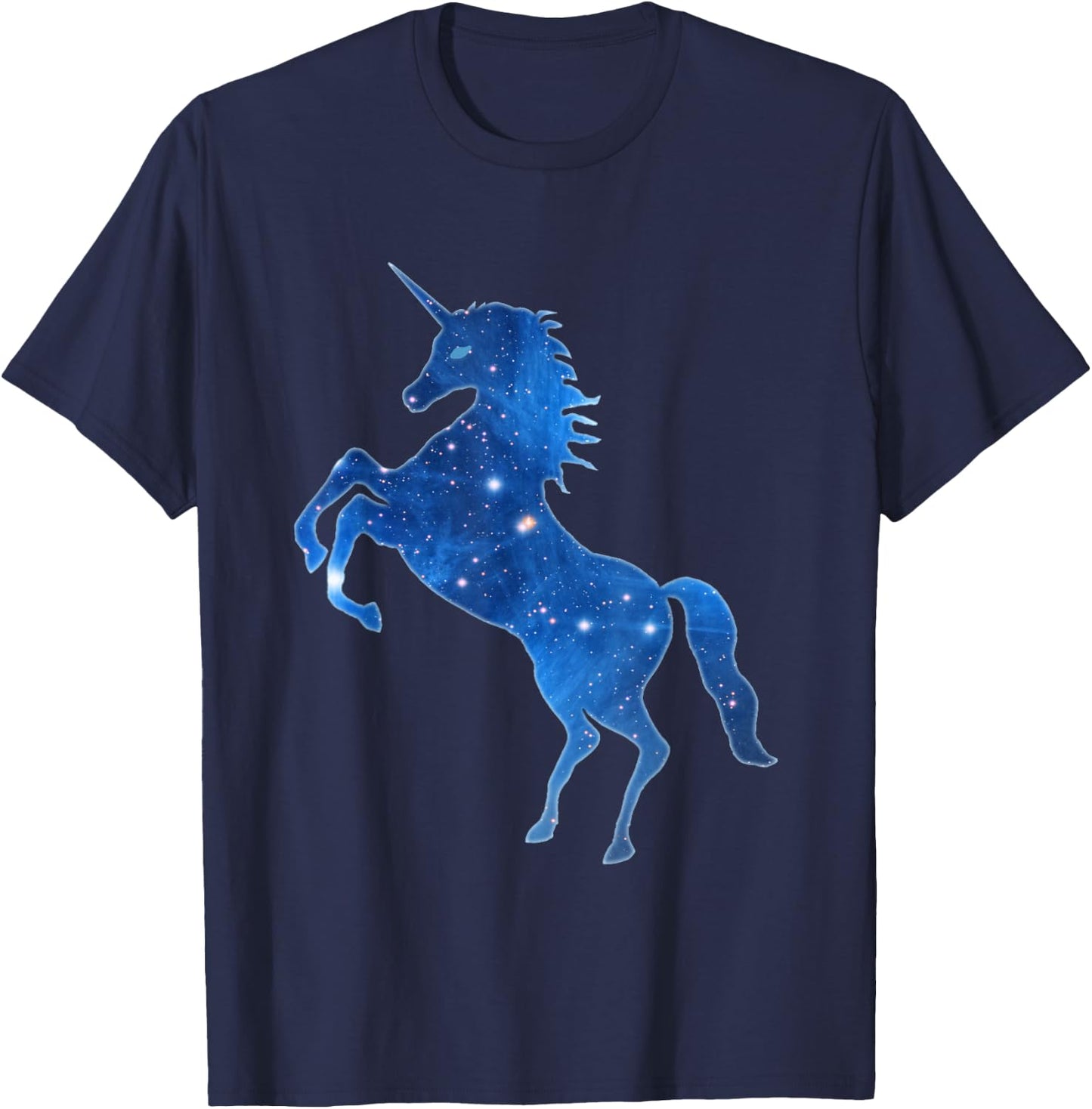 Mythical Beasts Einhorn in Dunkelblauem Plejaden Sternbild , Damen, -Kinder & -Erwachsene, Kurzarm, Klein, Blue, EU S, Klassisch, Polyester T-Shirt - T-Shirt | Navy