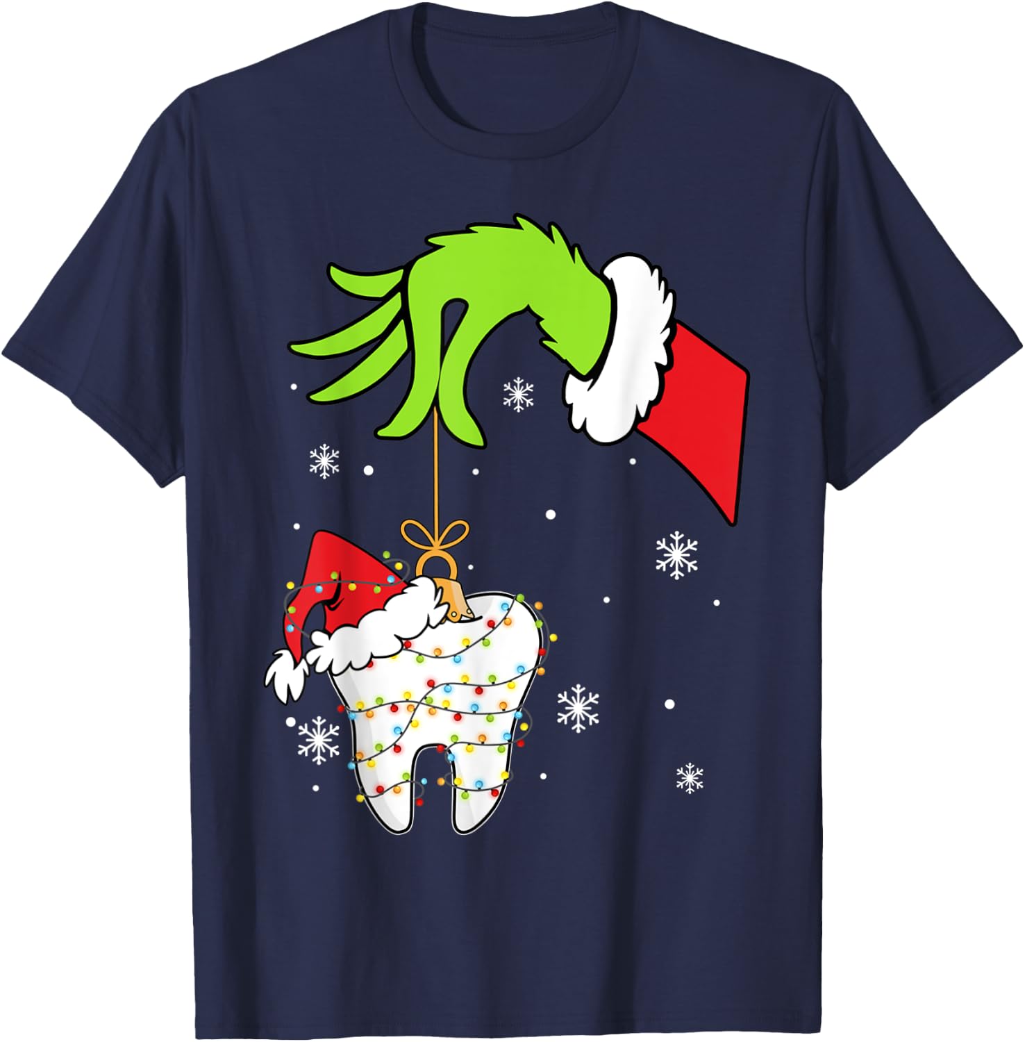 Christmas To-oth Dentist Dental Assistant Teeth Pajamas Xmas T-Shirt - T-Shirt | Navy