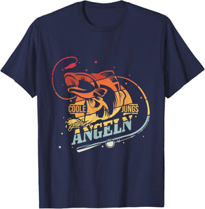 Cool Boys Going Fishing - Fisherman Gift Boys , black T-Shirt - T-Shirt | Navy