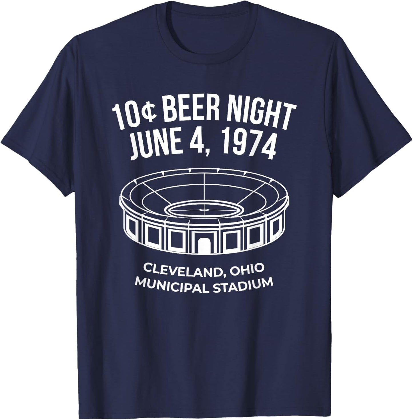 Cleveland Baseball Shirt Retro 10 Cent Beer Night T-Shirt - T-Shirt | Navy