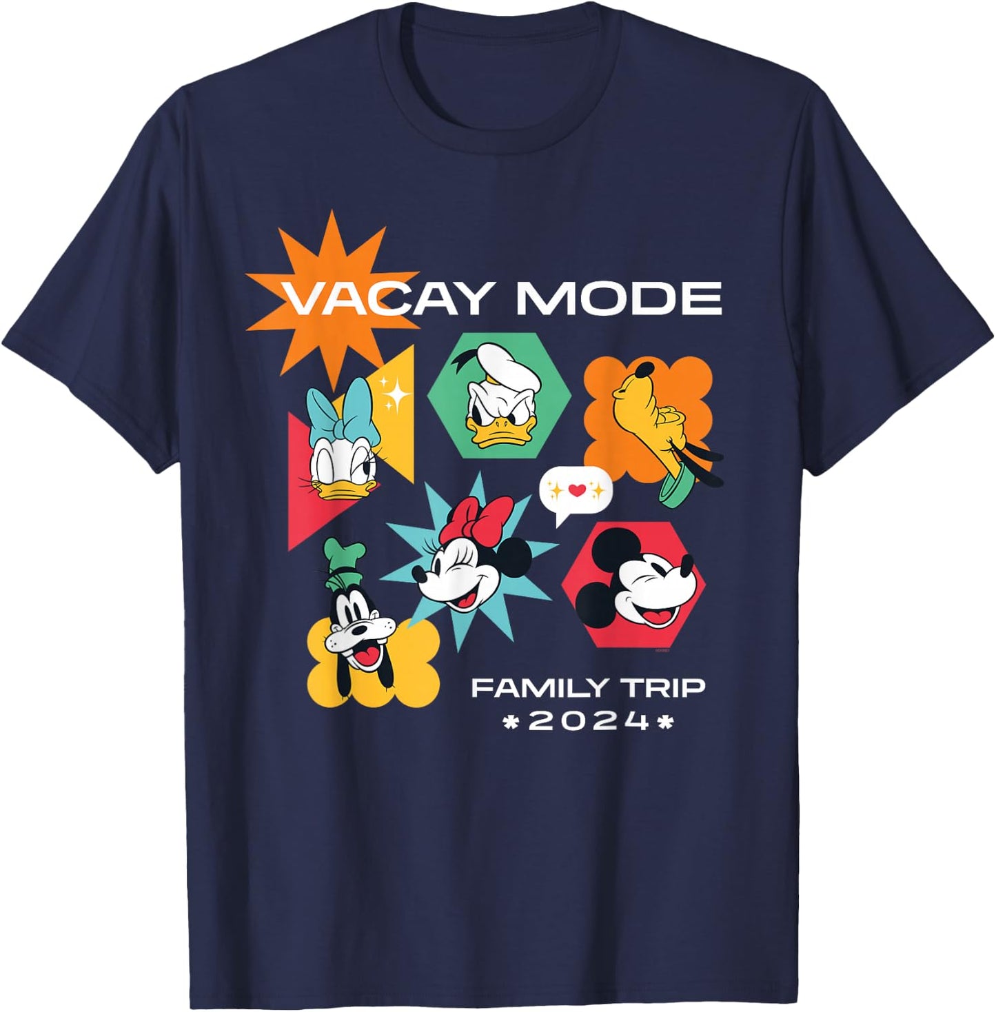 Disney Mickey & Friends Vacay Mode Family Trip Vacation 2024 T-Shirt - T-Shirt | Navy