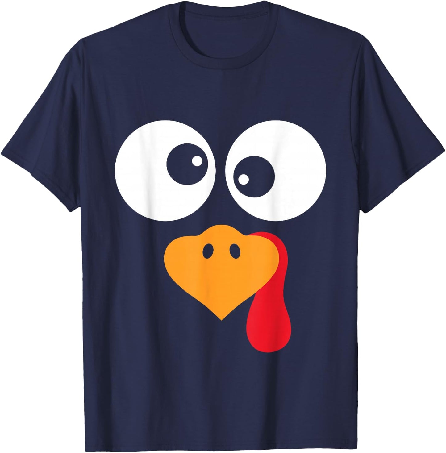 Thanksgiving Funny Turkey Face Costume Outfit Boys Kids T-Shirt - T-Shirt | Navy