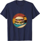 Retro Hamburger T-Shirt - T-Shirt | Navy