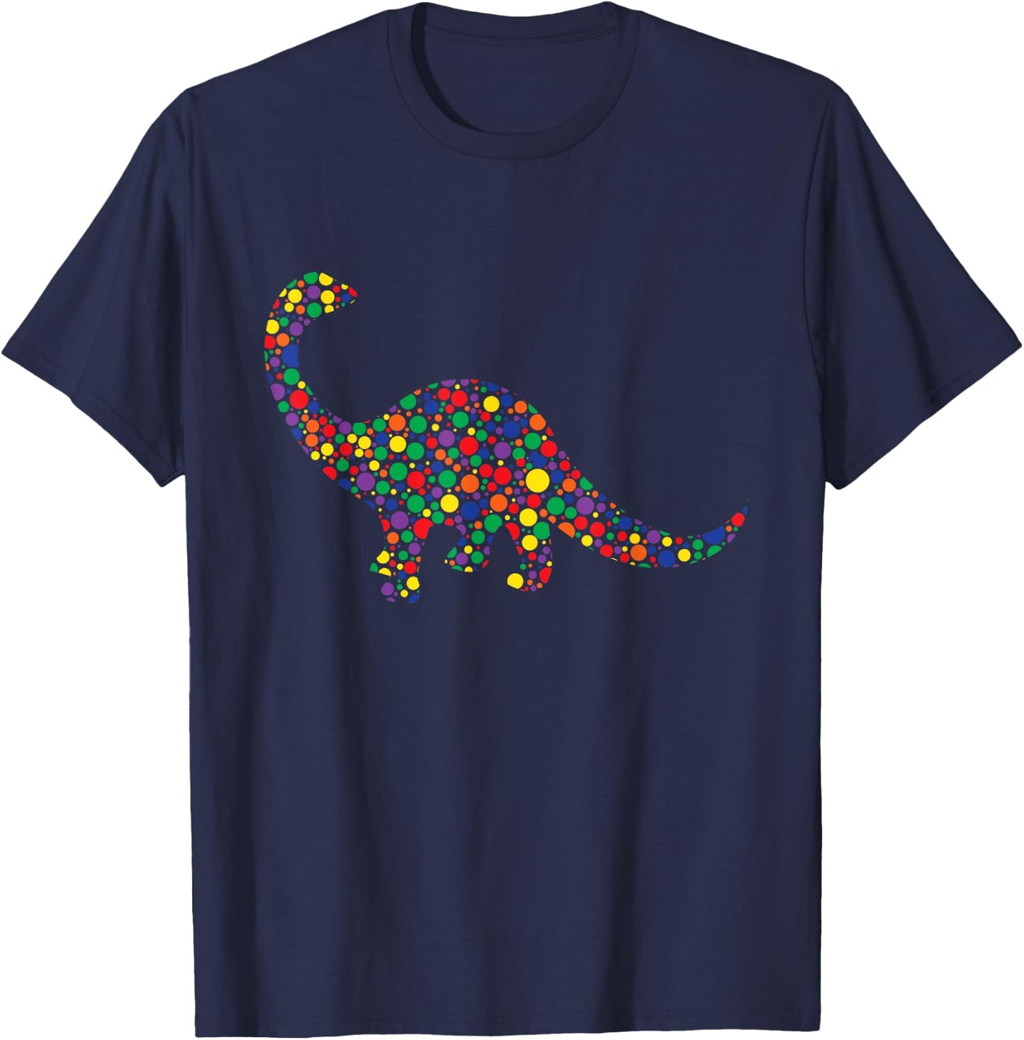 Polka Dot Brontosaurus, Retro Vintage Dinosaur Boys T-Shirt - T-Shirt | Navy