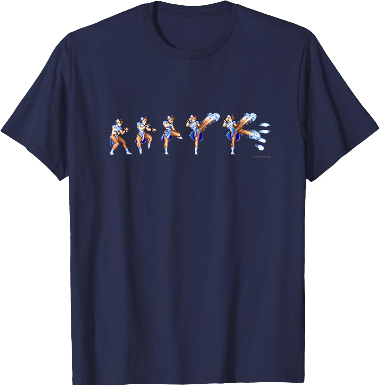 Street Fighter Ii Chun-li (hyakuretsukyaku) T-Shirt - T-Shirt | Navy