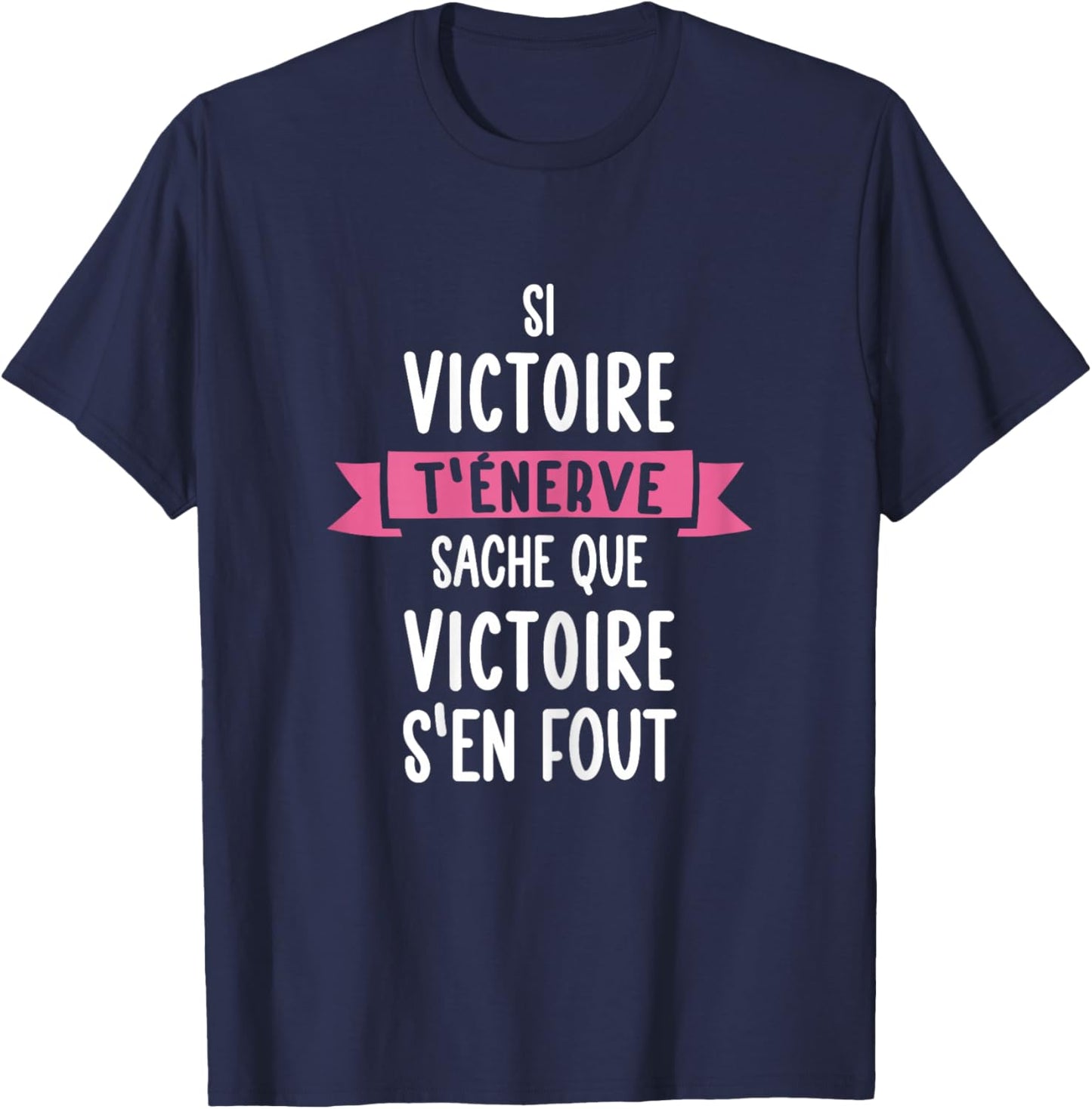 Women's Gift Humour Personalised Name Victory T-Shirt - T-Shirt | Navy