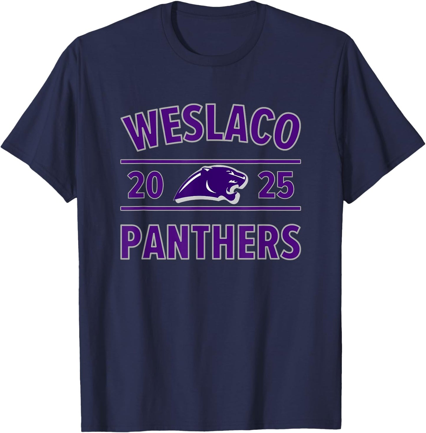 Weslaco Panthers Logo 2025 HS T-Shirt - T-Shirt | Navy