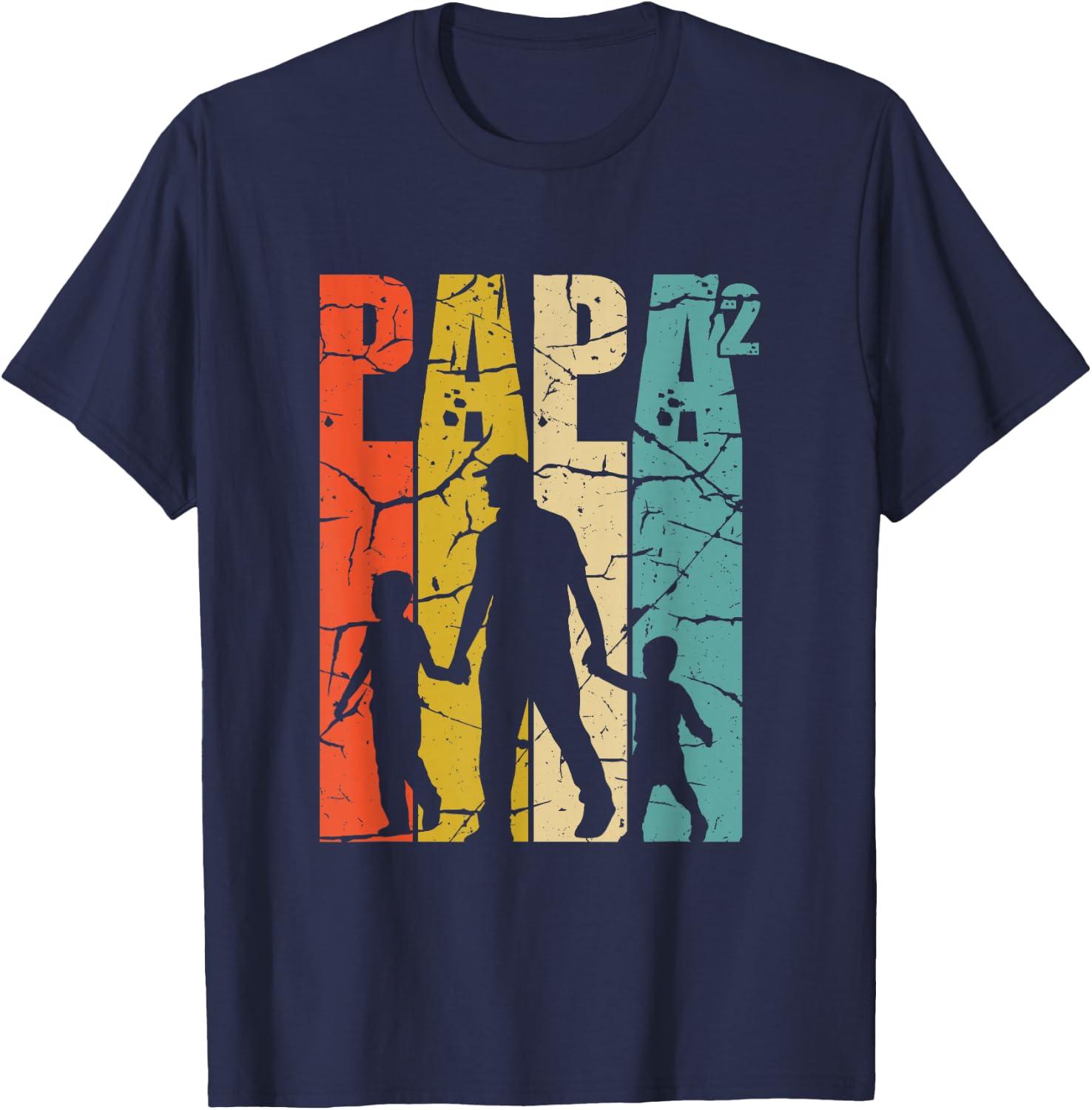 Men's with German Text "Papa 2 Söhne Dad hoch 2 zweifach Vater ZwillingPAPa", black, s T-Shirt - T-Shirt | Navy