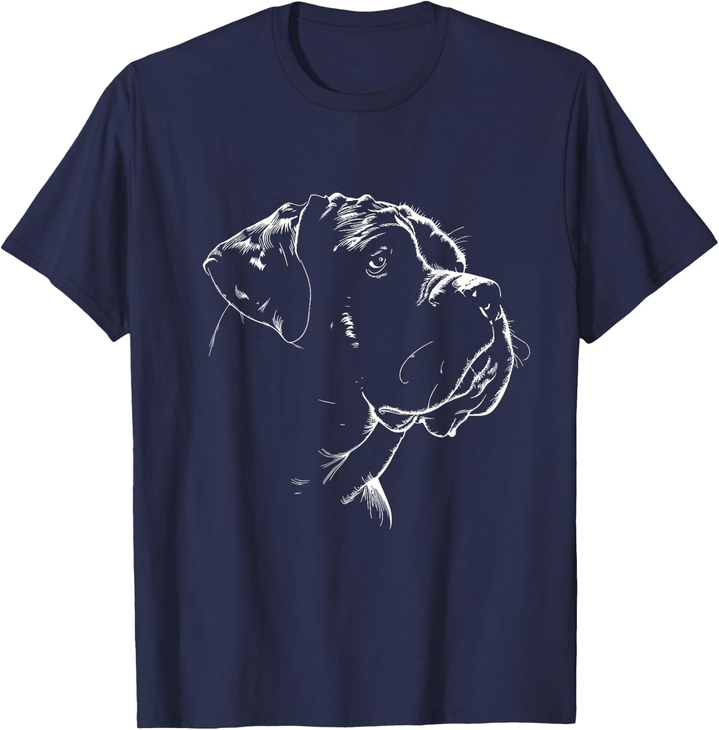 English Mastiff Face Dog Graphic Design T-Shirt - T-Shirt | Navy