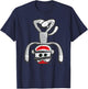Cute Sock Monkey in Yoga Asana Headstand Pose T-Shirt - T-Shirt | Navy