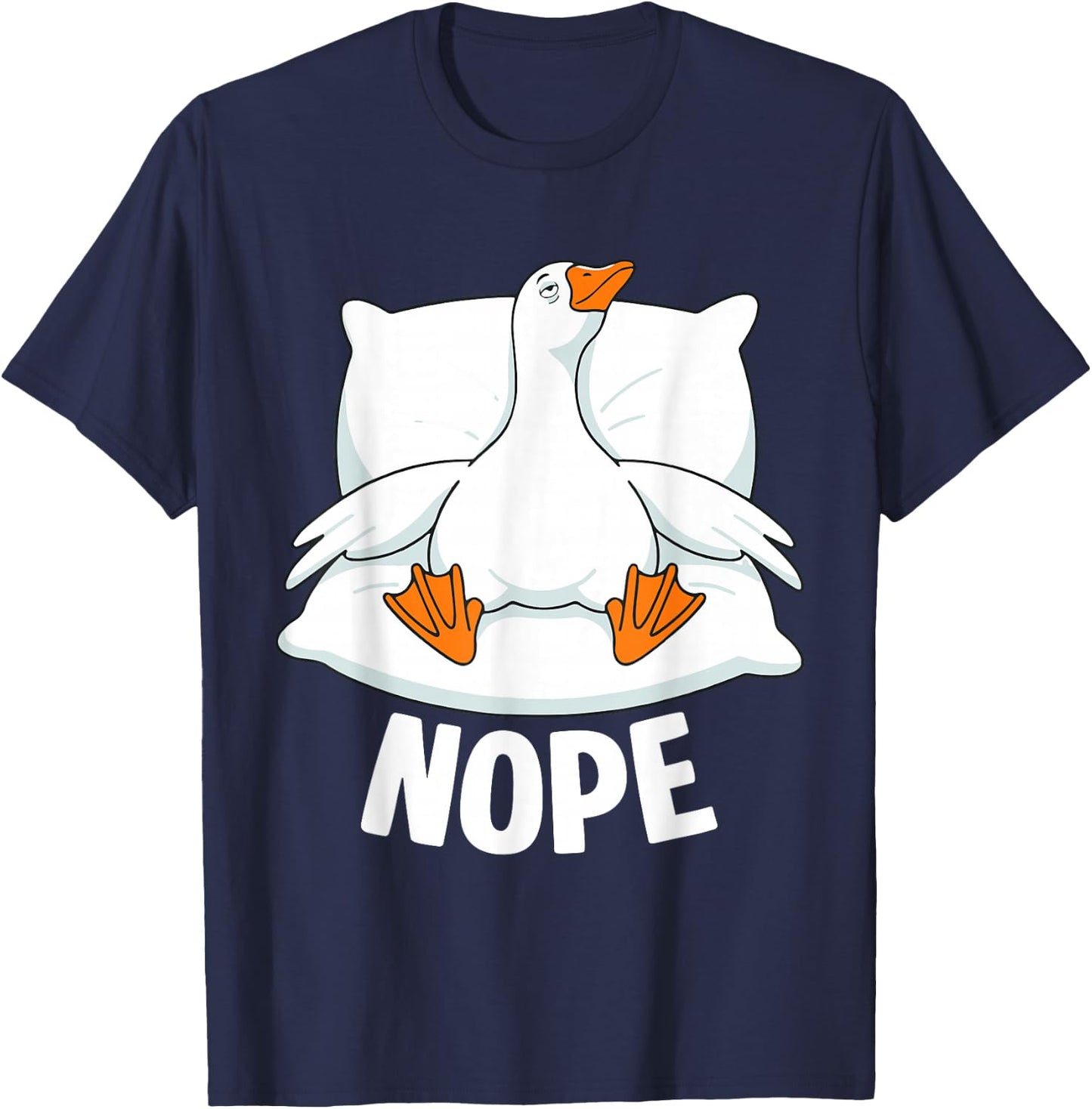Funny Tired Nope Goose Pajama Humor Design T-Shirt - T-Shirt | Navy