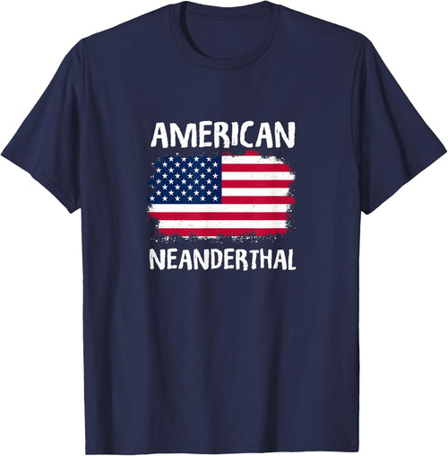 4th Of July US Flag Caveman American Neanderthal