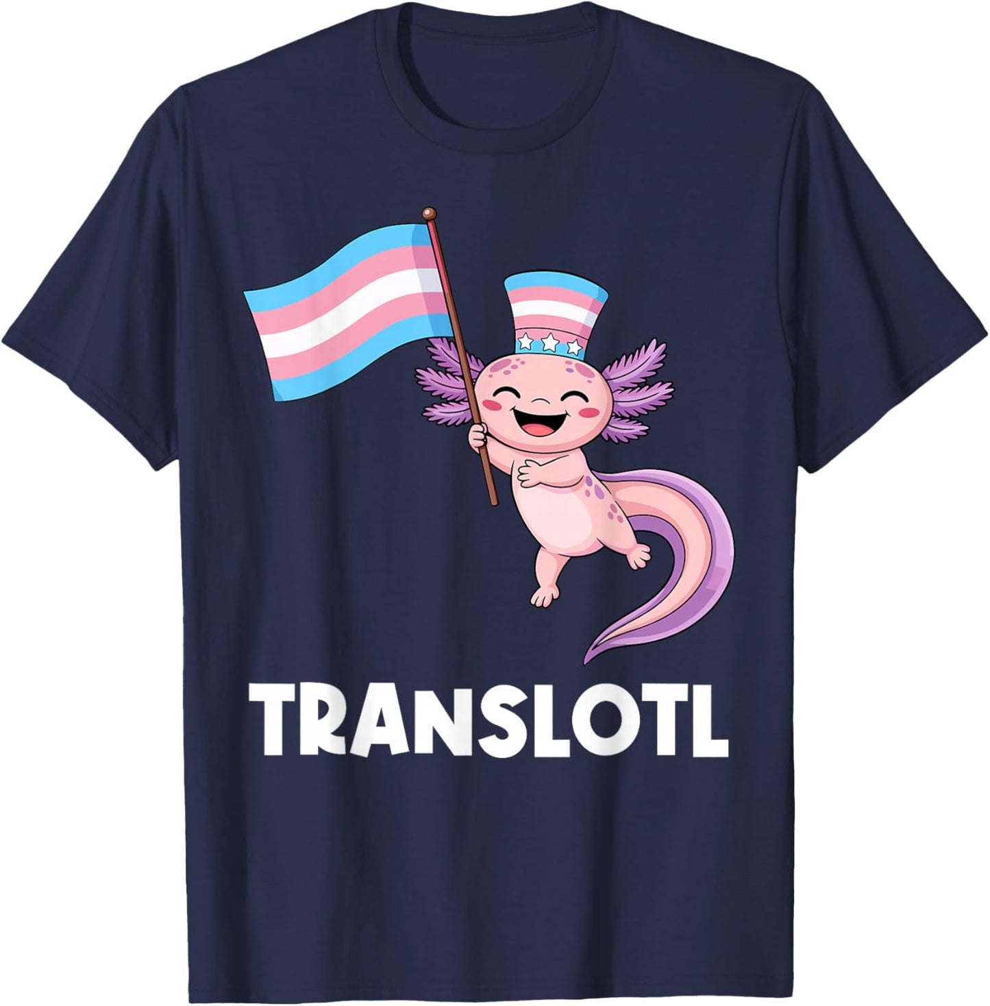 Trans Axolotl Wear Transgender Flag LGBT Pride Month T-Shirt - T-Shirt | Navy