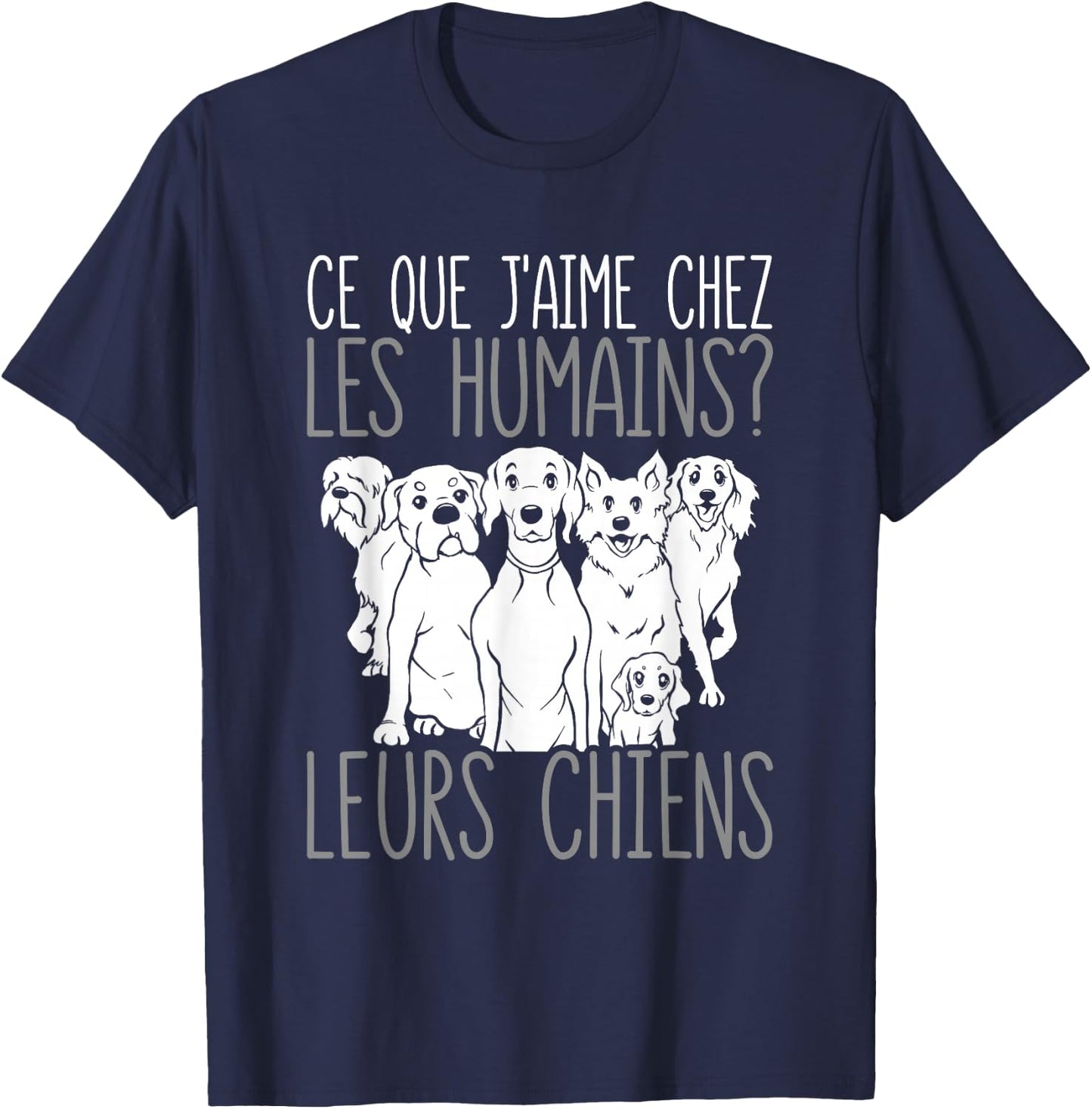 Dog Owner Their Dogs , Black, S T-Shirt - T-Shirt | Navy