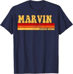 MARVIN Name Personalized Idea Men Retro Vintage MARVIN T-Shirt - T-Shirt | Navy