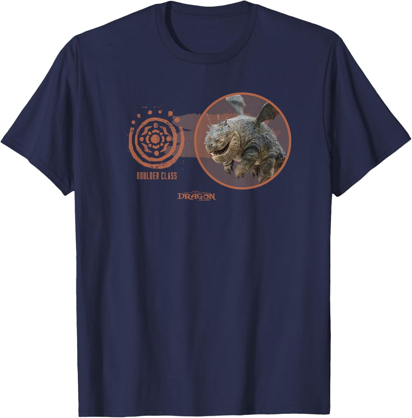 DreamWorks Dragons Gronckle Boulder Class T-Shirt - T-Shirt | Navy