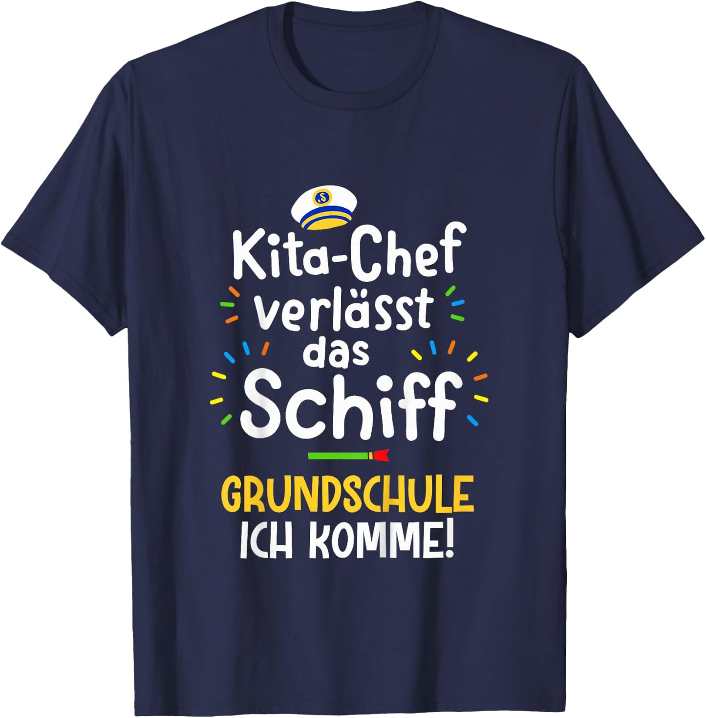 Kita Abgänger Verlässt Schiff Abschied Kindergarten T-Shirt - T-Shirt | Navy