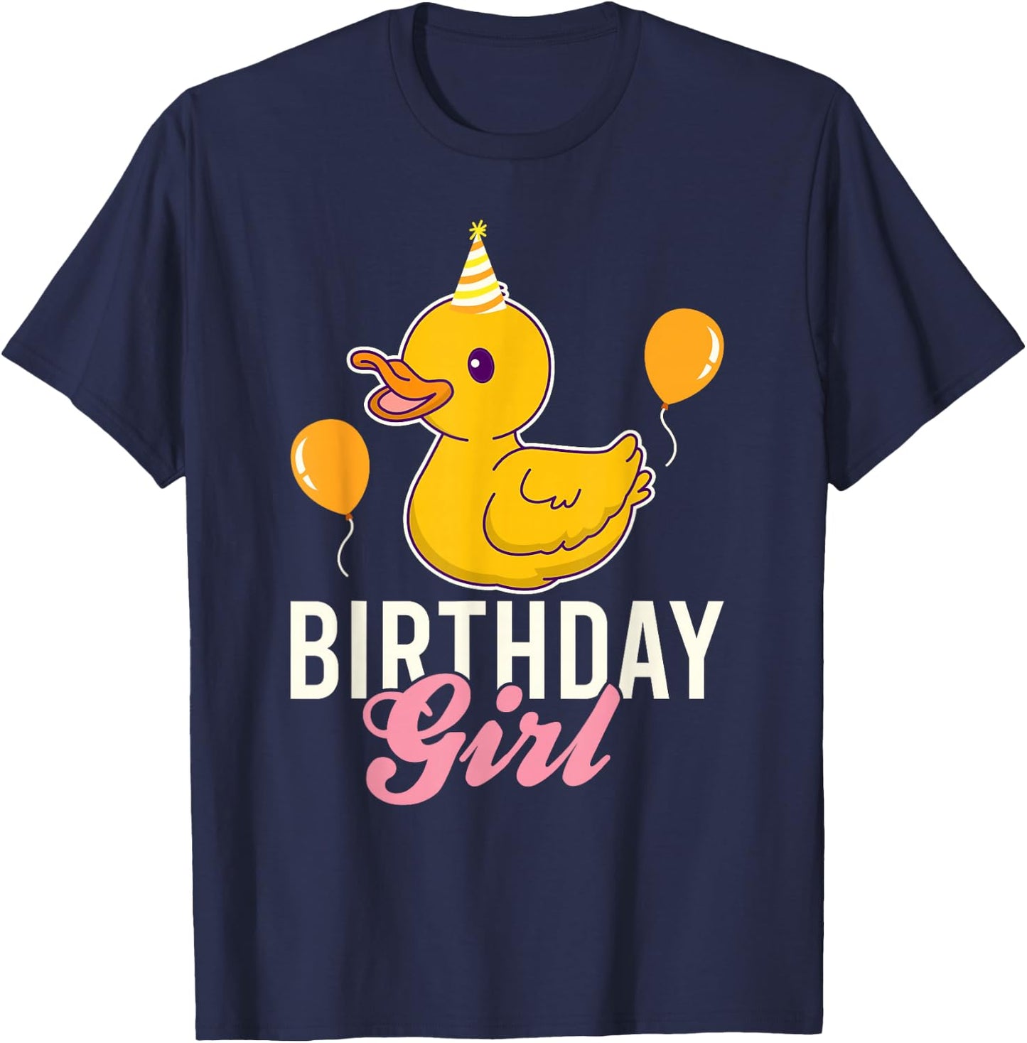 Cute Birthday Girl Duck T-Shirt - T-Shirt | Navy
