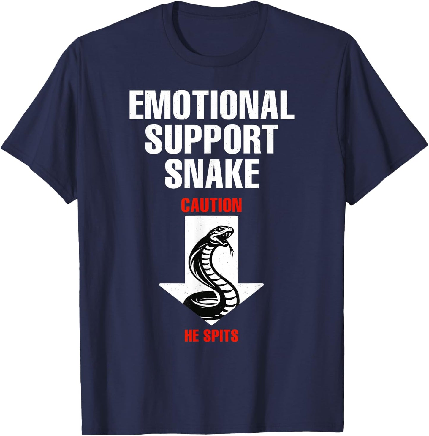 Emotional Support Snake Inappropriate Adult Humor Dirty Joke T-Shirt - T-Shirt | Navy