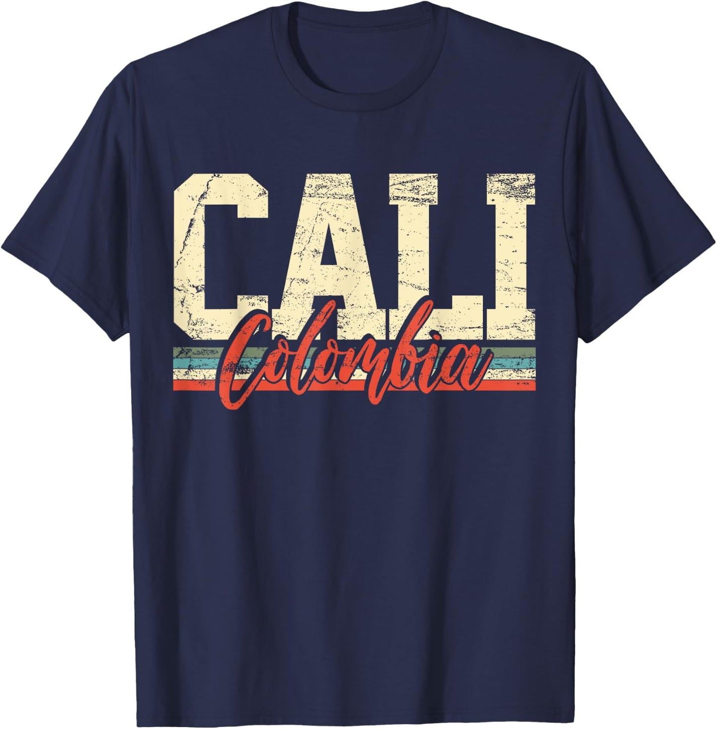 Cali Colombia Travel Souvenir Retro Vintage Gift T-Shirt - T-Shirt | Navy