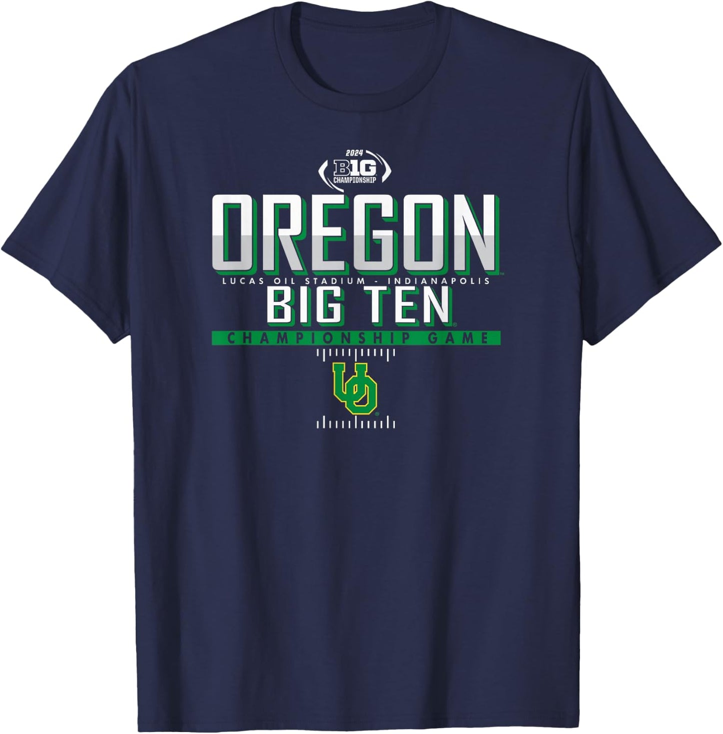 Oregon Ducks Big Ten Championship 2024 Football Black T-Shirt - T-Shirt | Navy