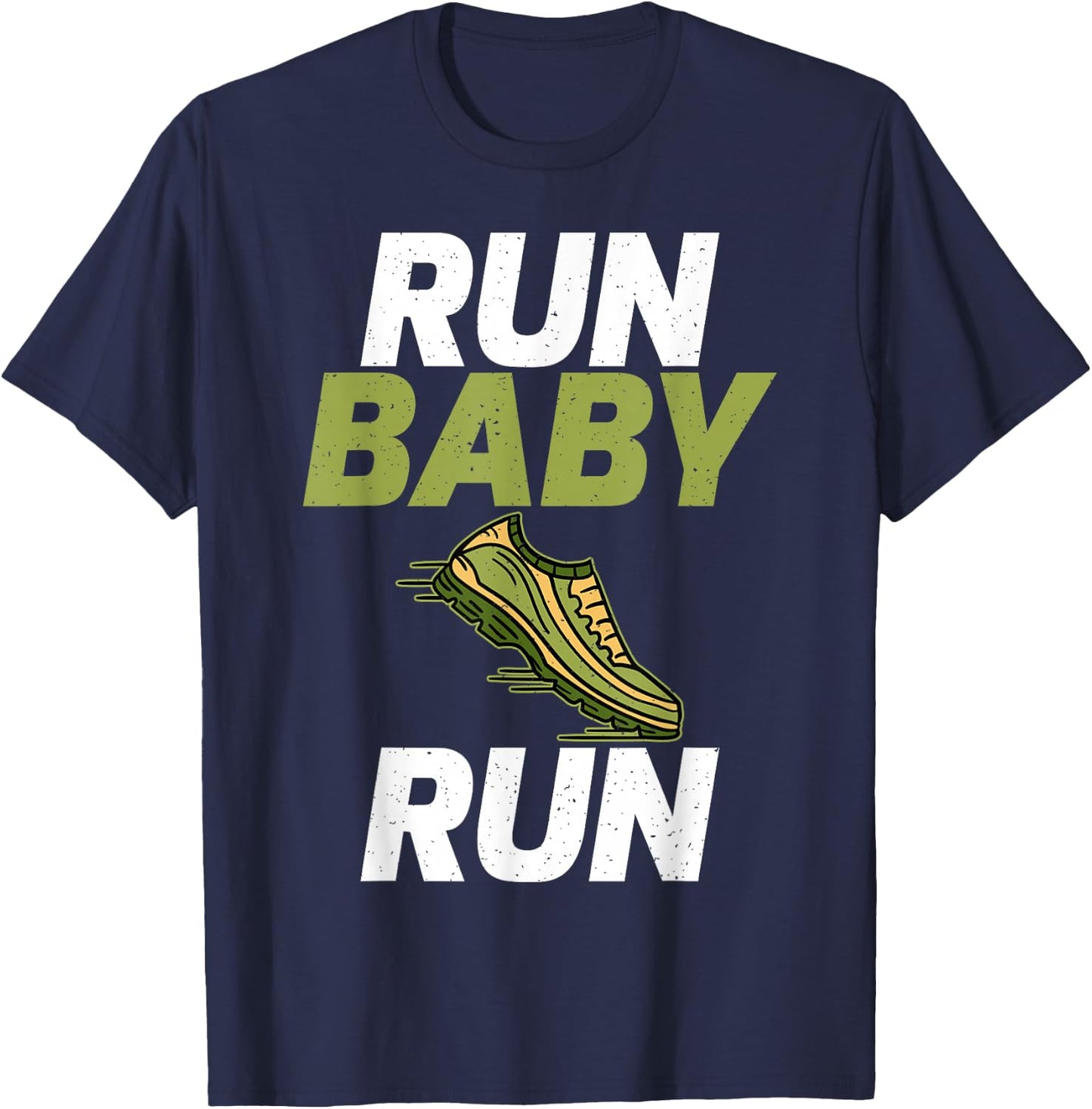 Run Baby Run Marathon Runner T-Shirt - T-Shirt | Navy