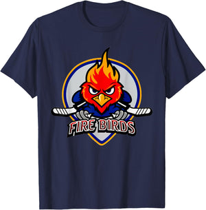 Conceptual Firebirds Ice Hockey Logo Motif American Sports T-Shirt - T-Shirt | Navy
