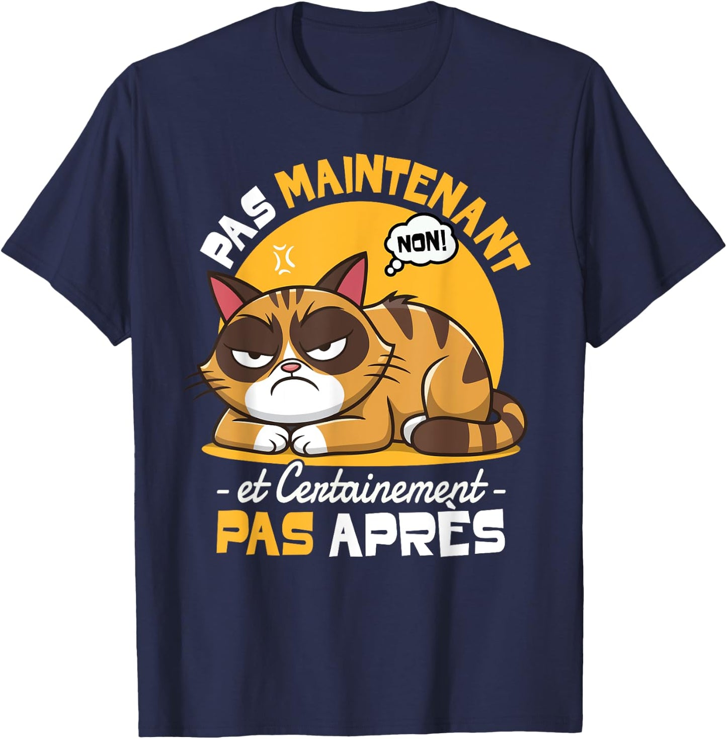 Cat Child Boy Girl No No Now Flemme , Black, S T-Shirt - T-Shirt | Navy