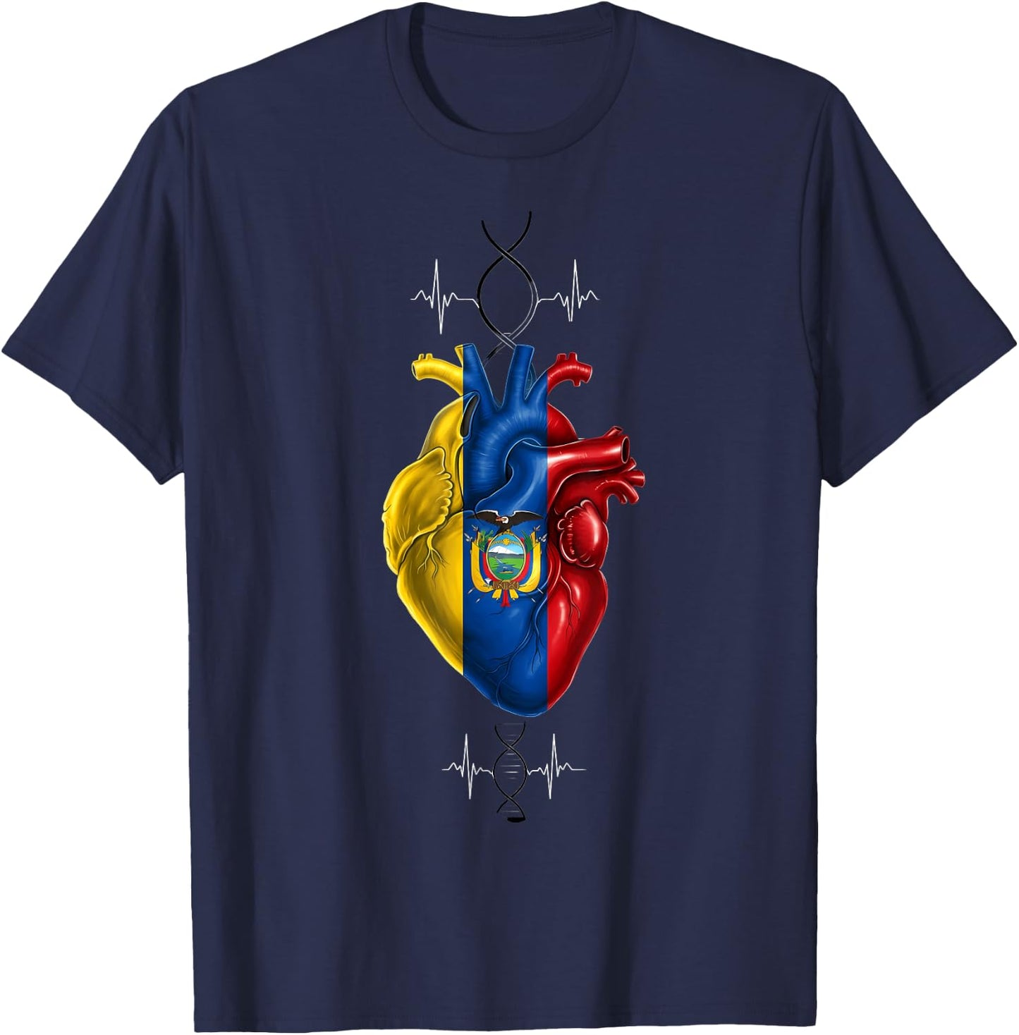 Ecuador Flag Ecuadorian Pride T-Shirt - T-Shirt | Navy