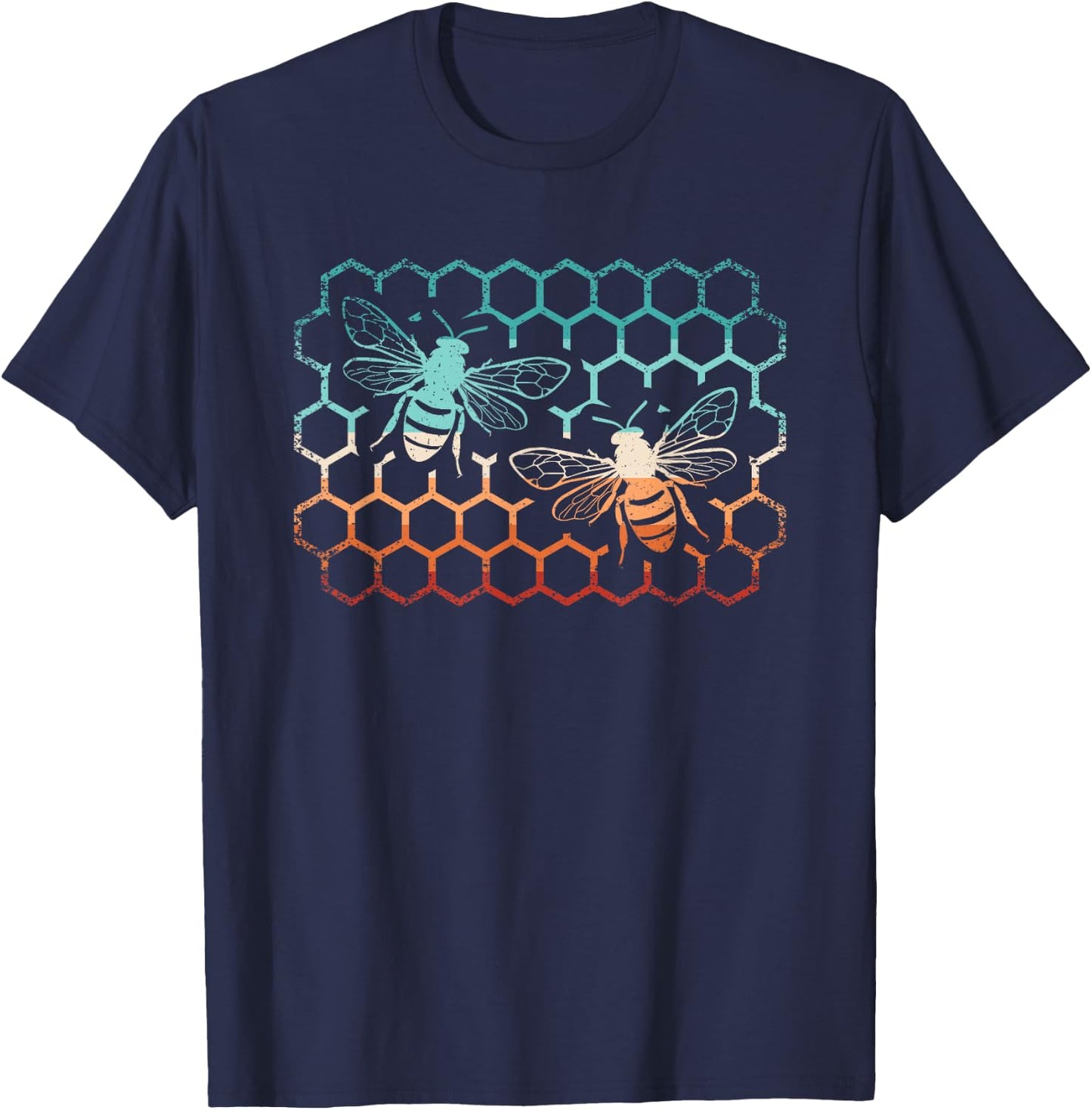Bee Honeycomb Beekeeper Bumblebee Beekeeping Honey Men T-Shirt - T-Shirt | Navy