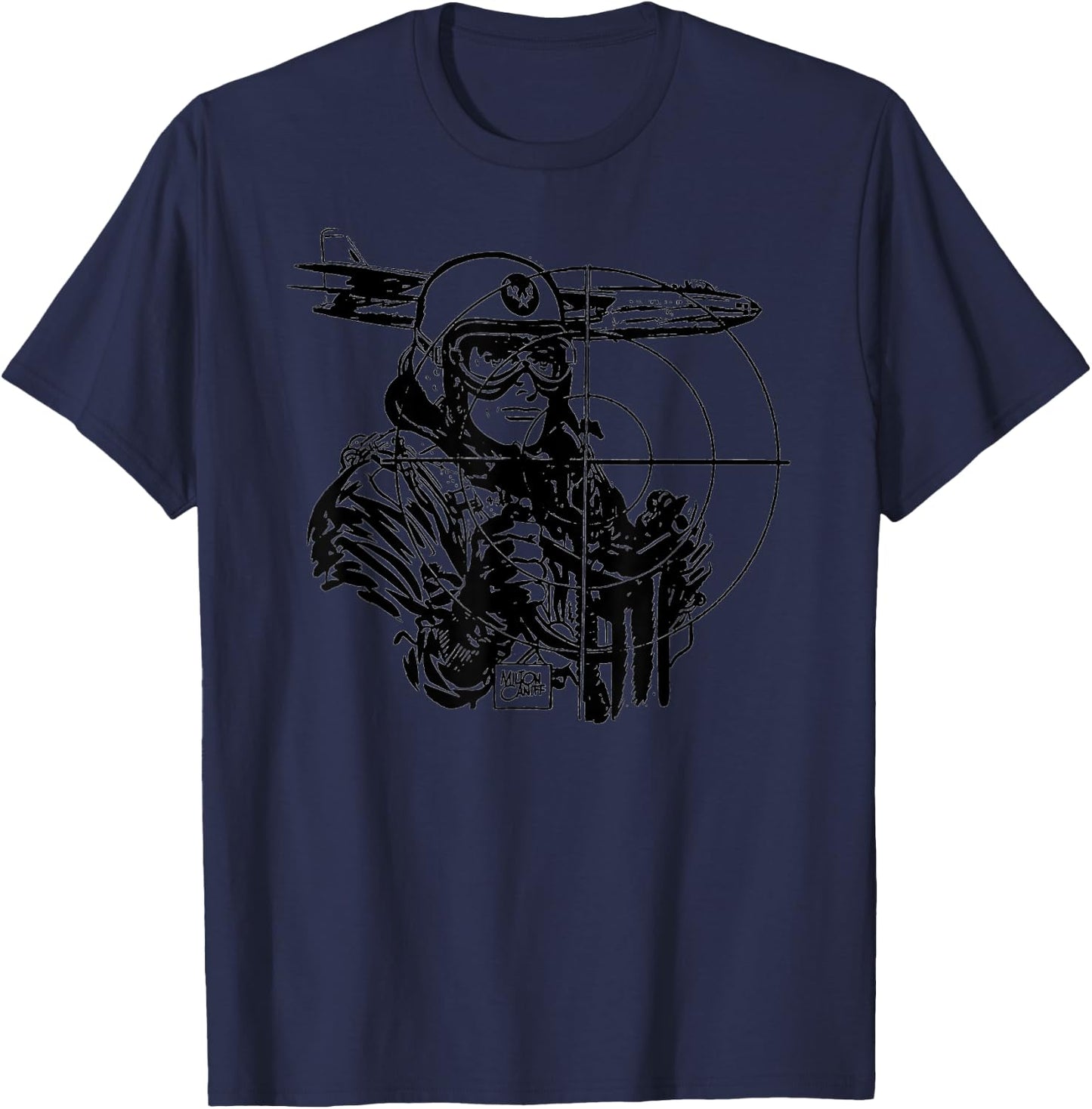 WW2 Vintage WWII Military Pilot Shirt-World War 2 Bomber T-Shirt - T-Shirt | Navy