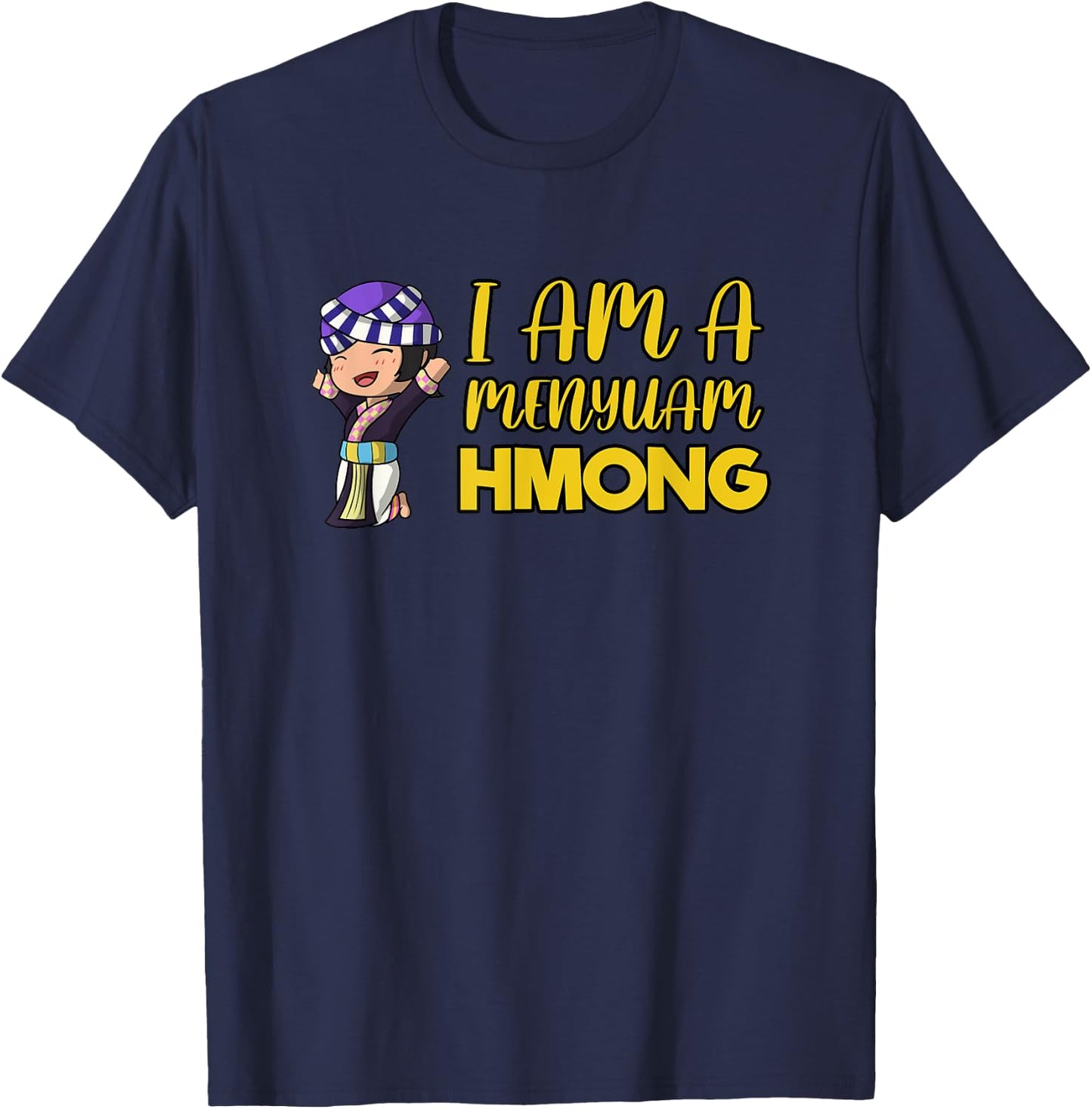 Hmong Miao Proud Traditional Girl Woman Hmoob Ethnic Sisters T-Shirt - T-Shirt | Navy