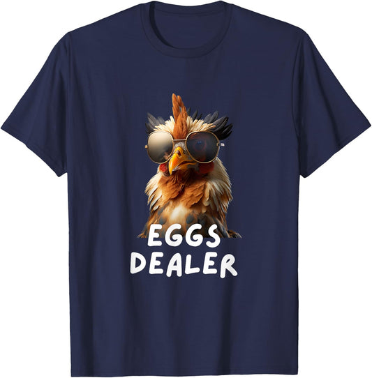 Eggs dealer funny chicken coop hendl chicken eggs , Black T-Shirt - T-Shirt | Navy
