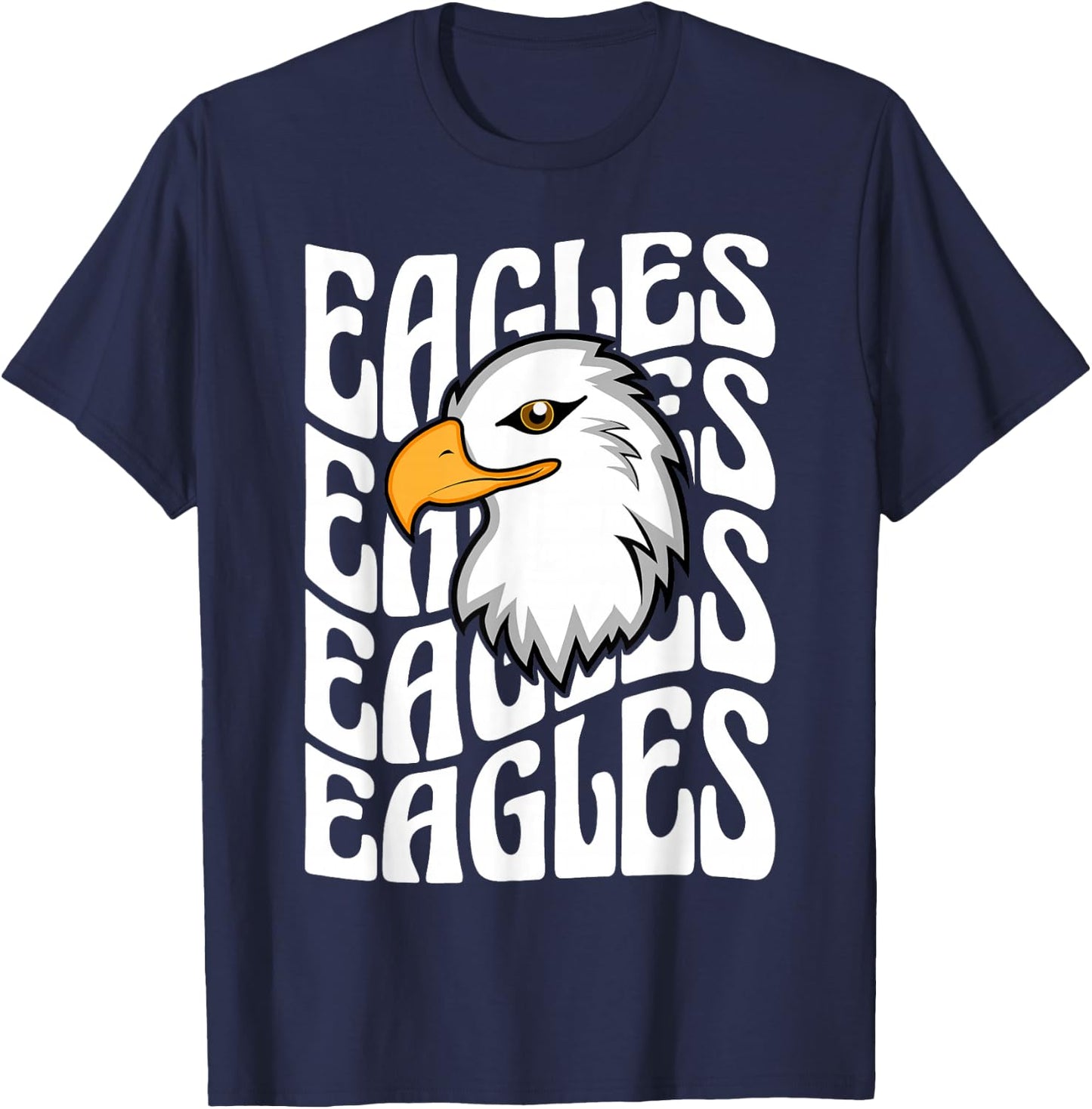 Eagles School Sports Fan Team Spirit Teacher Parent Student T-Shirt - T-Shirt | Navy