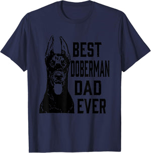 Funny Best Doberman Dog Dad Ever Father's Day Gift Shirt T-Shirt - T-Shirt | Navy